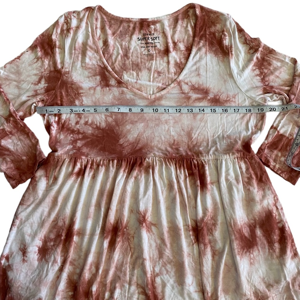 Torrid Super Soft Knits Tie Dye 3/4 Sleeves High & Low Dress Size Large - Picture 5 of 14